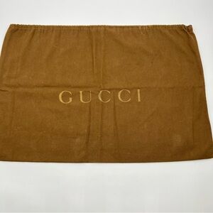 Authentic Vintage Gucci Brown Drawstring Dust Bag w/Gold Metallic Logo